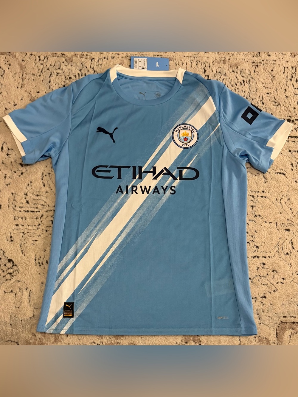 Puma Authentic Manchester City Home 2025/2026 780338-01 Blue Jersey Men's Sz: M